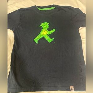 Kids Black Tee with Neon Green Graphic